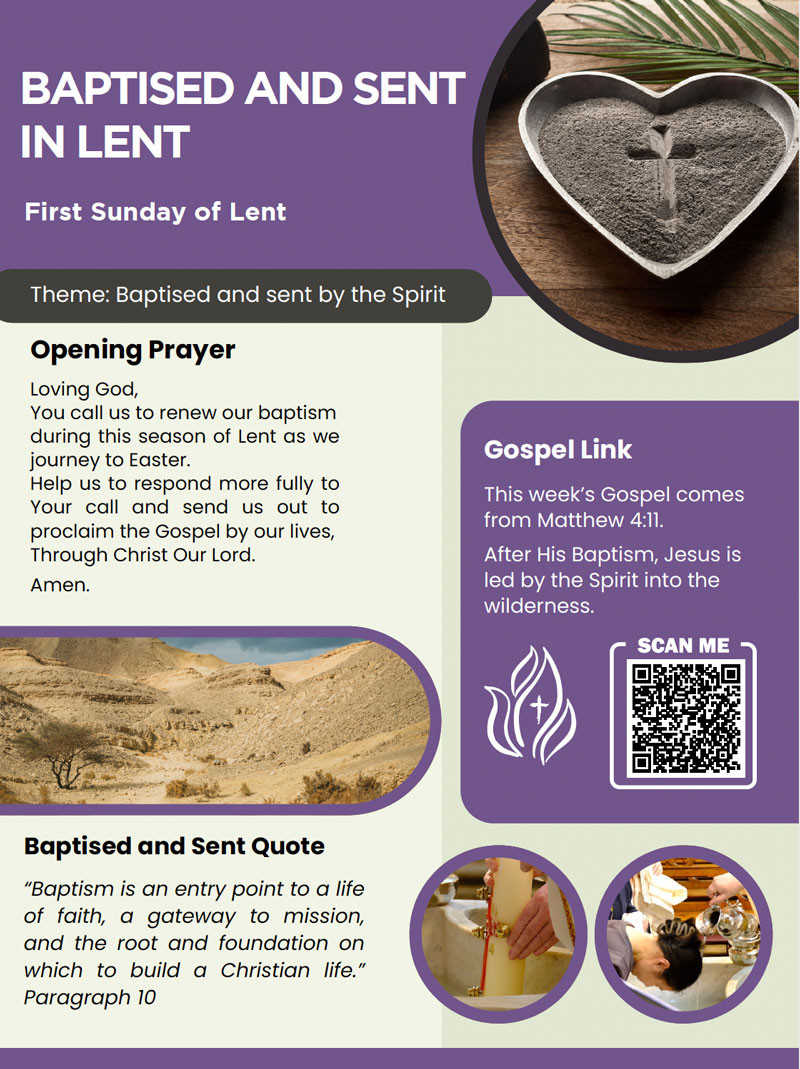 Baptised and Sent in Lent parish prayer and reflection handout