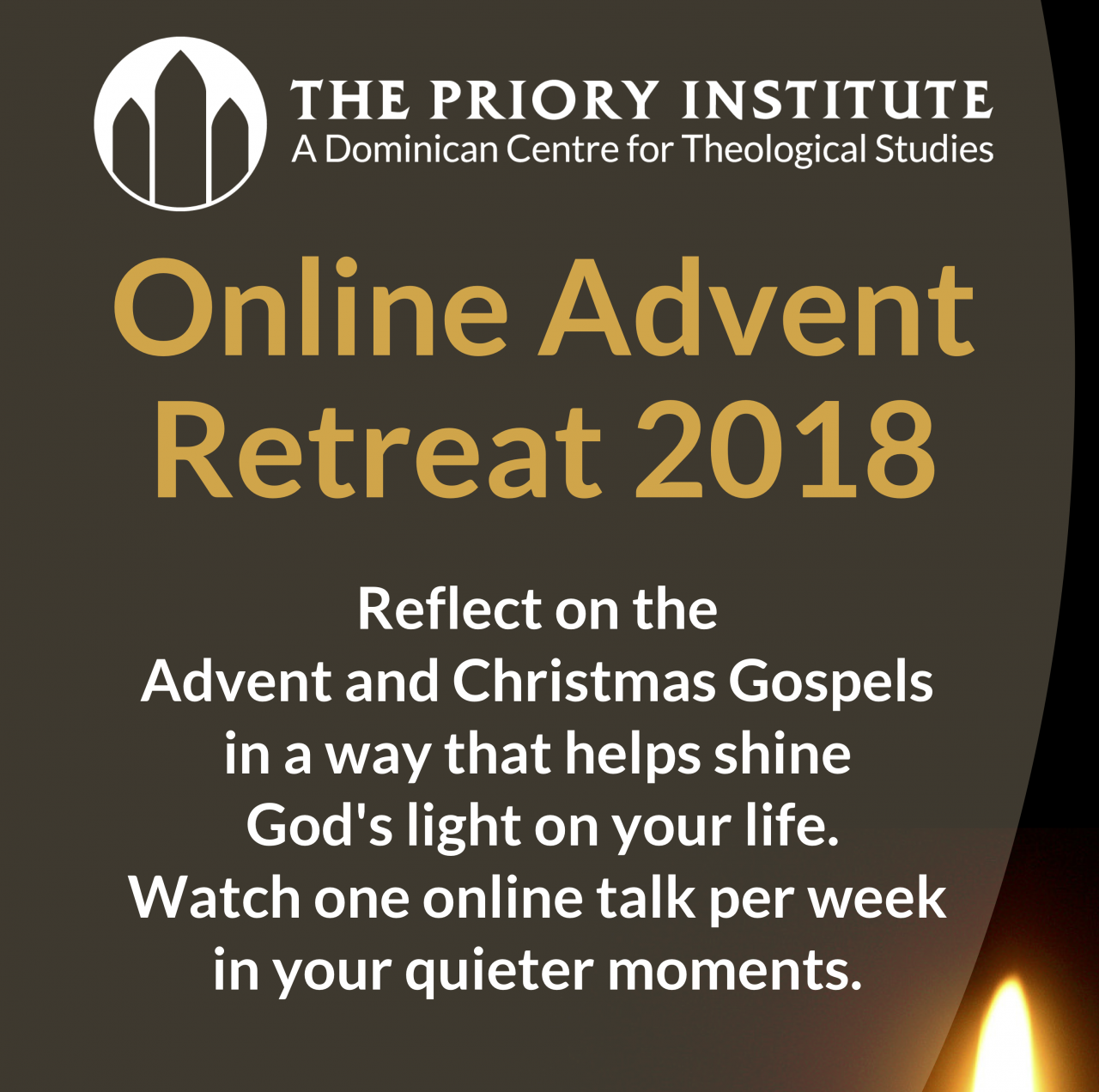 Online Advent Retreat hosted by the Priory Institute, starts Sunday 2nd December 2018