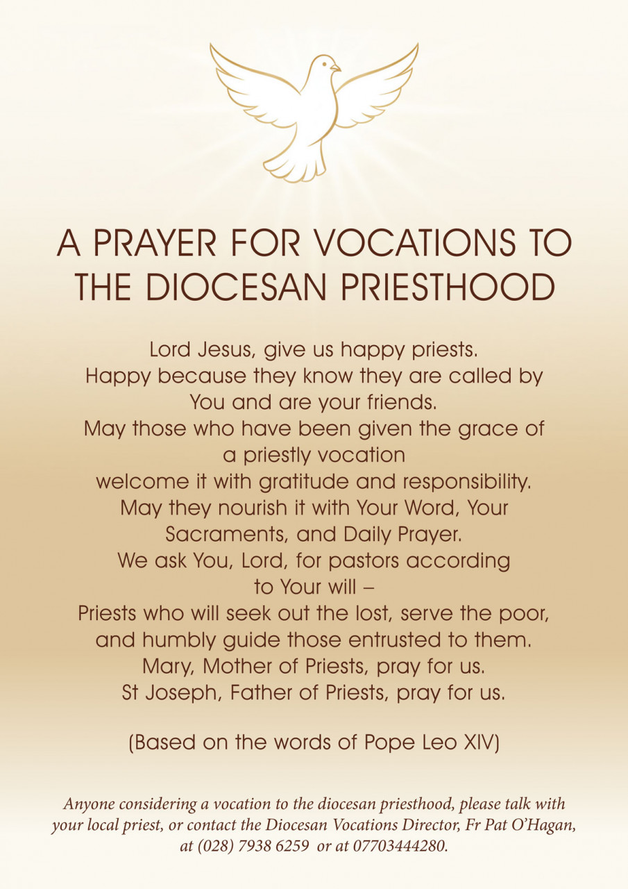 Prayer for vocations to the diocesan priesthood inspired by the words of Pope Leo XIV